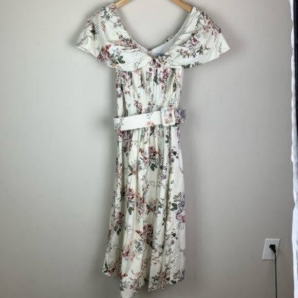 Antonio Melani Raj Poplin Floral Vintage Dress - Picture 4 of 10
